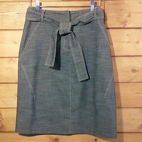 Julie Mitchell | Gray Belted A-Line Skirt Size 4 - Picture 1 of 3